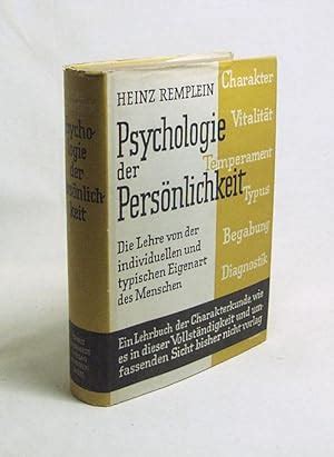 Psychologie Der Persoenlichkeit Von Heinz Remplein Zvab