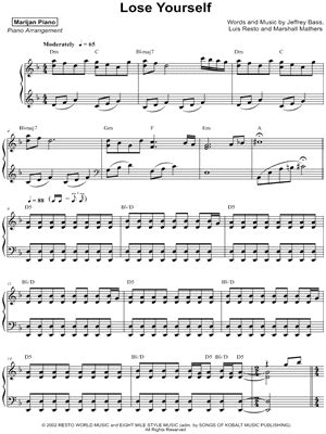 "Lose Yourself" Sheet Music - 9 Arrangements Available Instantly - Musicnotes