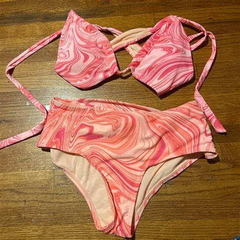Cute Two Piece Pink Bikini Size Small Y K Pink Depop
