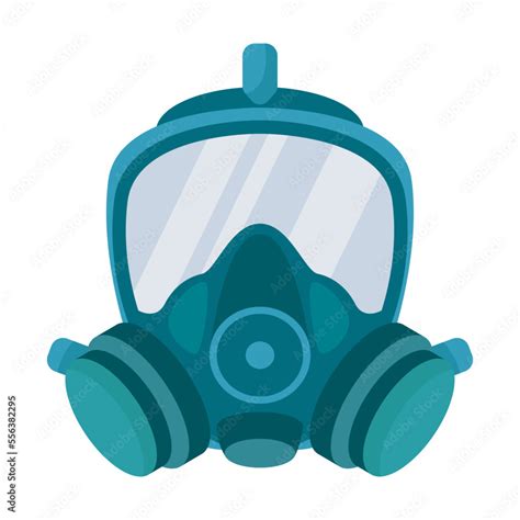 Gas mask cartoon illustration. Respirators for breathing protection or poison masks on white ...