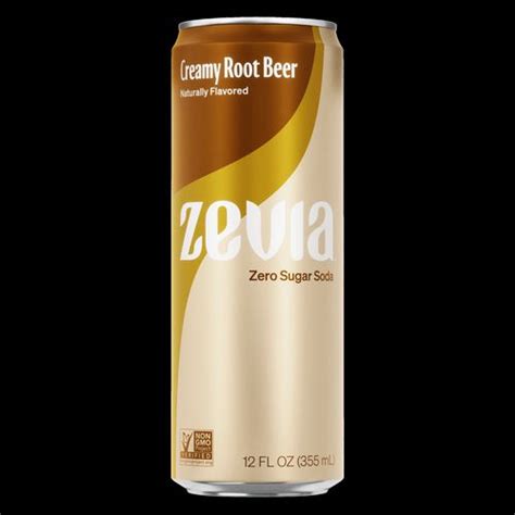 Zero Sugar Naturally Sweetened Soda Creamy Root Beer 12 Oz Can 12