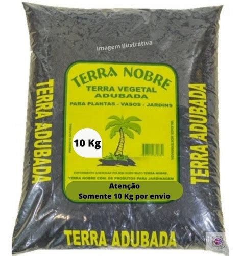 Terra Vegetal Adubada Preta 10kg Entrega Rápida Kit Drenagem