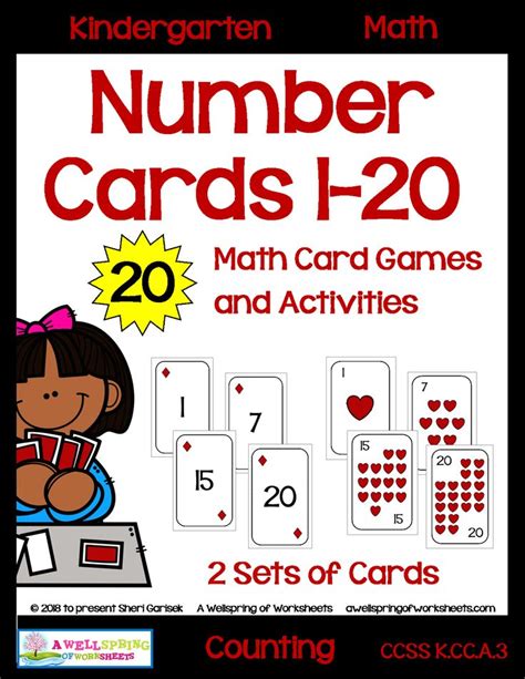 Number Cards 1-20 Decks of Cards for Math Card Games | Math card games ...