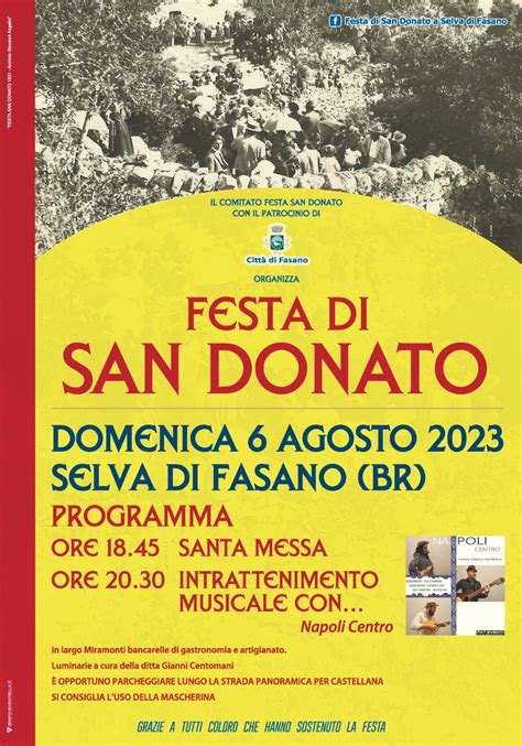 Il 6 Agosto Torna La Tradizionale Festa Di San Donato