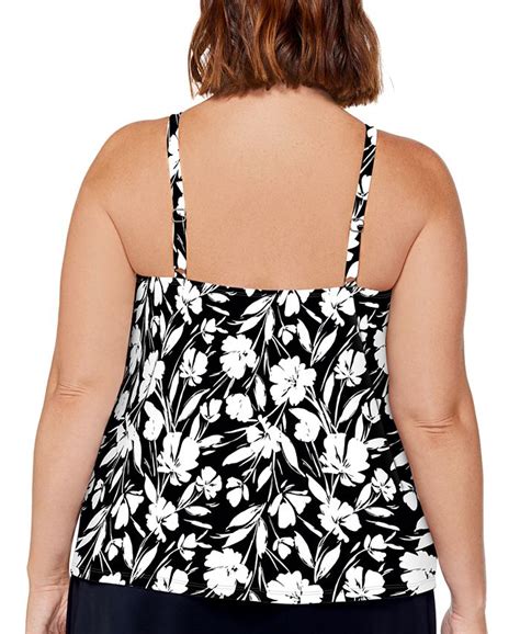 Island Escape Plus Size Cali Floral Print Tankini Top Created For Macy