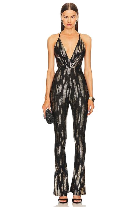 Michael Costello X REVOLVE Jayne Jumpsuit In Black Gold REVOLVE