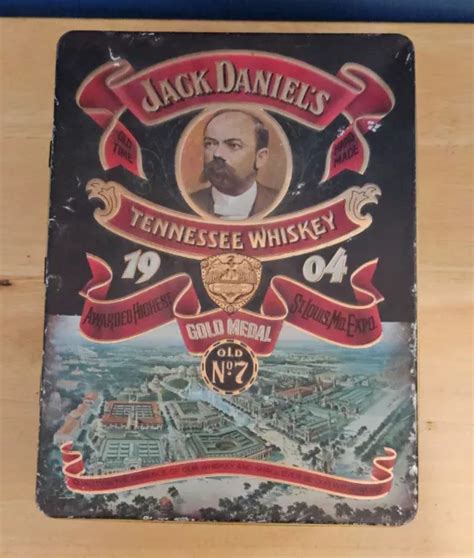 VINTAGE JACK DANIELS 1904 Gold Medal No 7 Tennessee Whiskey Tin Box 2