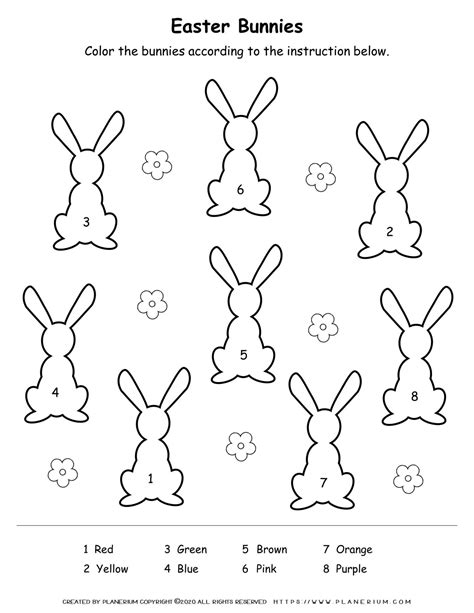 Easter Worksheet Bunny With Numbers Planerium