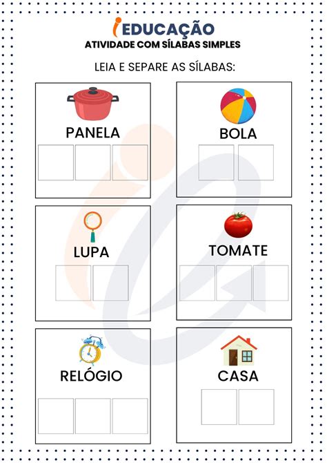 Silabário Sílabas simples e complexas Atividades Educativas Tio