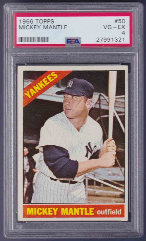 1966 Topps Mickey Mantle HOF New PSA Slab 50 On Kronozio