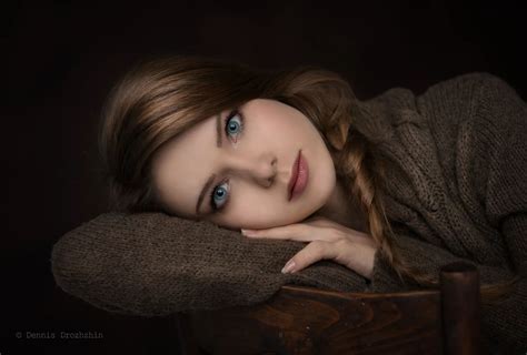 Women Russian Model Face Eyes Dennis Drozhzhin Closeup