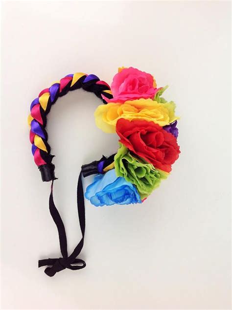 Mexican Floral Headband Adult Size Colorful Flowers Headband Crown