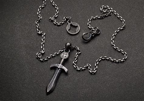 Silver Sword Necklace For Men Warrior Necklaces Gold Dagger