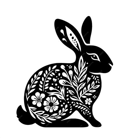 Premium Vector Floral Rabbit Svg