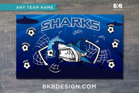 Custom Vinyl Soccer Banner, Sharks by BKB Design | Catch My Party