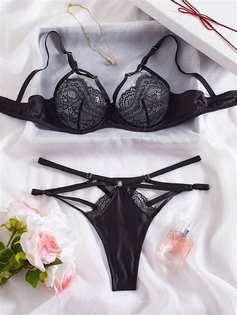 Romantic French Design Teenage Sheer Net Splicing Semi Transparent Wine Red Sexy Lingerie Set