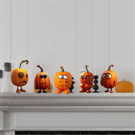 Fun Cartoon Orange Pumpkin Ornament, Halloween Decoration - FeelGift