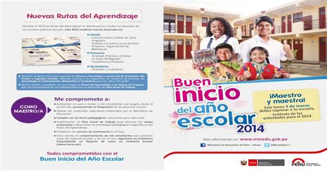 Buen Inicio del año escolar 2014 Cartilla informativa MINEDU PDF