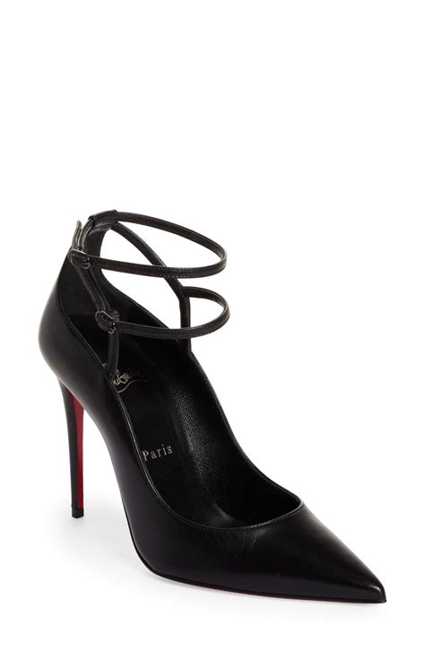 Christian Louboutin Conclusive Pointed Toe Ankle Strap Pump In Black Lyst