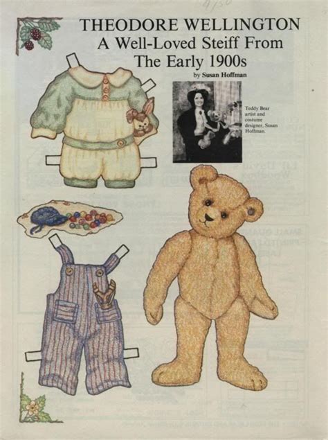 Teddy Bear Paper Doll The International Paper Doll Society By Arielle