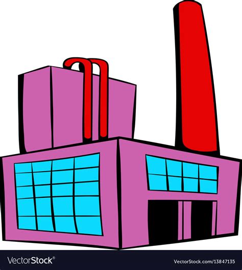 Factory Building Icon Cartoon Royalty Free Vector Image