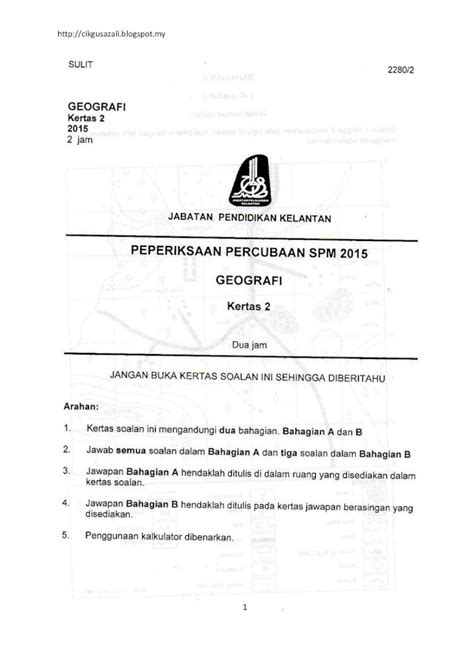 Pdf Cikgusazali Blogspot Bahagian B Markah Jawab Mana Mana