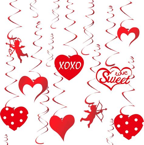 Tuparka Pieces Valentine Hanging Swirl Decoration Kit Foil Hanging