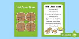 Hot Cross Buns Nursery Rhyme Poster
