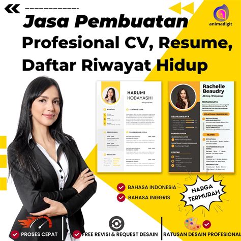 Jual Jasa Pembuatan CV Curriculum Vitae Desain CV Lamaran Kerja