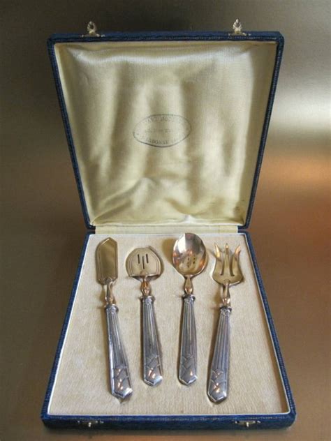 A L Art Moderne Silver Gilded Hors D Oeuvre Set Catawiki