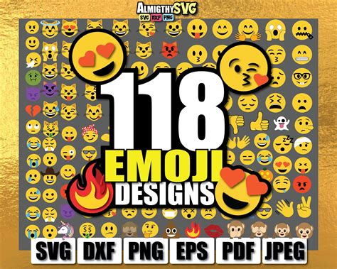 118 Emoji Svgemoji Collection Svgemoji Svg Filesemoji Etsy In 2022