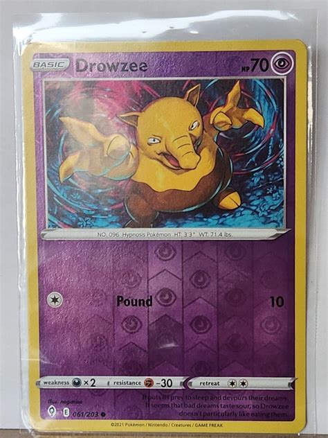 Reverse Holo Drowzee 061 203 Common Evolving Skies Pokemon TCG EBay