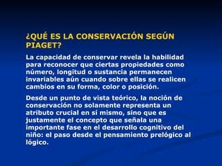 Piaget reporte de conservación PPT Descarga Gratuita