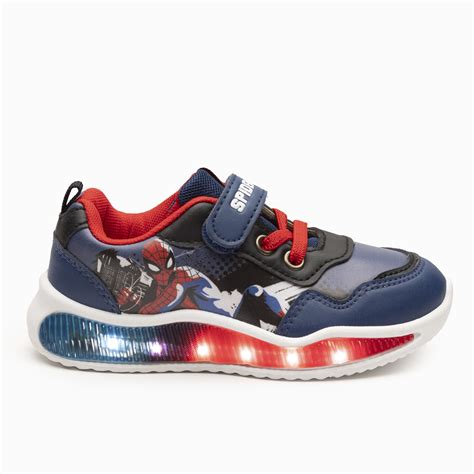 Ripley Zapatilla Con Luces Ni O Spiderman Azul Marvel