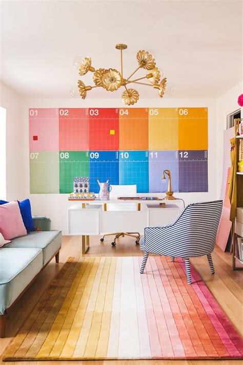 Rainbow Calendar Home Office Office Wall Design Office Walls Office