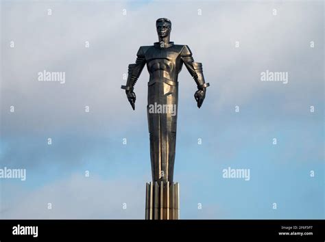 February 7 2021 Moscow Russia Monument To The First Cosmonaut Was