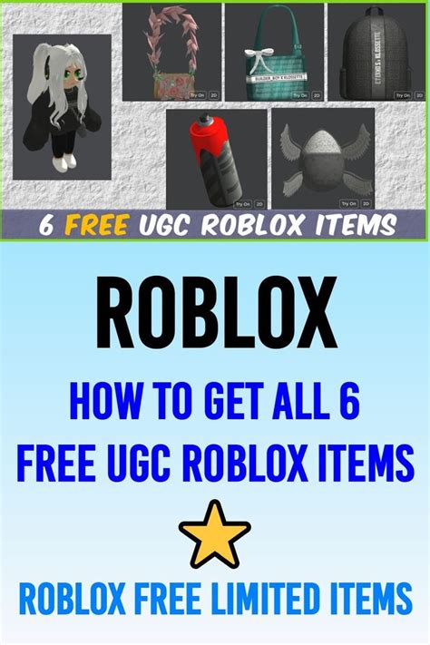 HOW TO GET ALL 6 FREE UGC ROBLOX ITEMS Roblox Free Limited Items