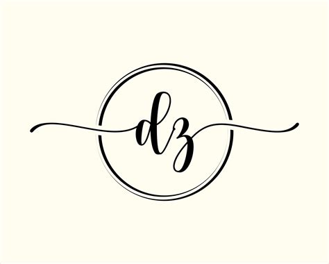 initial handwriting DZ Circle logo Illustration. DZ Letter Logo Design ...