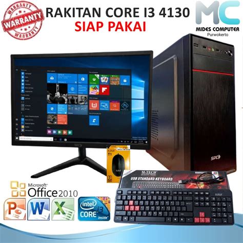 Jual Paket Pc Cpu Rakitan Core I Monitor Inch Siap Pakai Satu