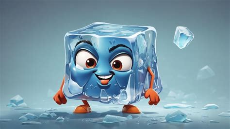 Premium Photo | Cute cartoon ice cube character generated by AI