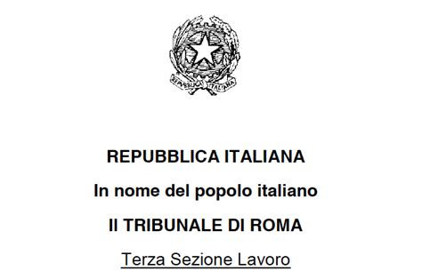 AGI Tribunale Di Roma Sezione Lavoro 15 Novembre 2021