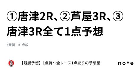 ⚔️①唐津2r、②芦屋3r、③唐津3r⚔️全て1点予想⚔️｜【競艇予想】1点侍～全レース1点絞りの予想屋