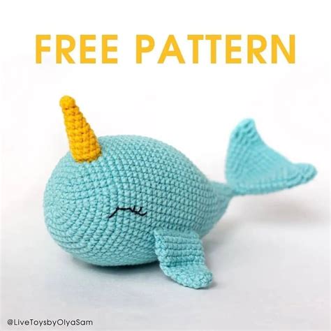 One Horned Whale Crochet Pattern Narwhal