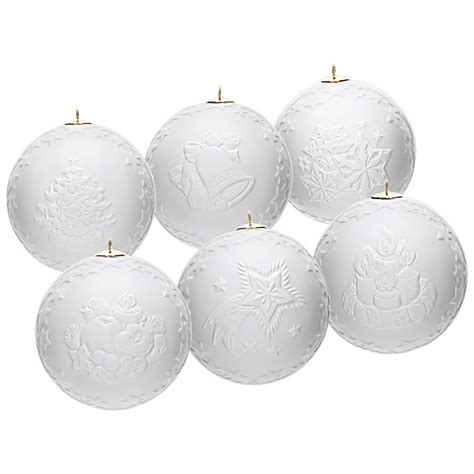 Christbaumkugel Baumschmuck Set Reliefmotive Wei Biskuitporzellan Er