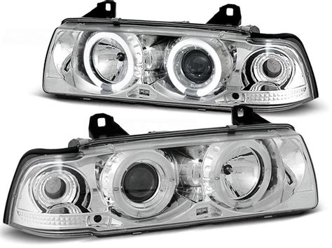 Headlights Angel Eyes Chrome Fits Bmw E S C T In