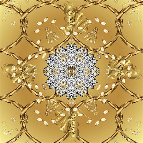 Seamless Classic Vector Golden Pattern Stock Illustration