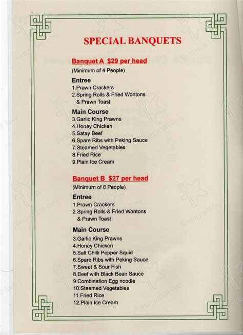 Menu At Panda Chinese Restaurant Take Away Northam