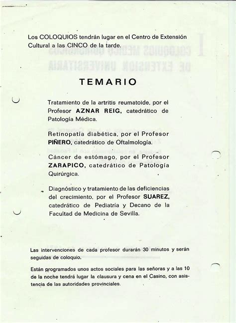 I Coloquios Médico Quirúrgicos de Zafra Blog de Tomás Cabacas