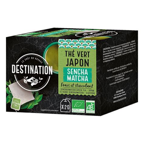 Th Vert Sencha Matcha Du Japon Sachets Destination