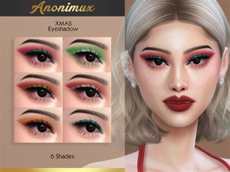 Sims 4 Anonimux Xmas Eyeshadow The Sims Book